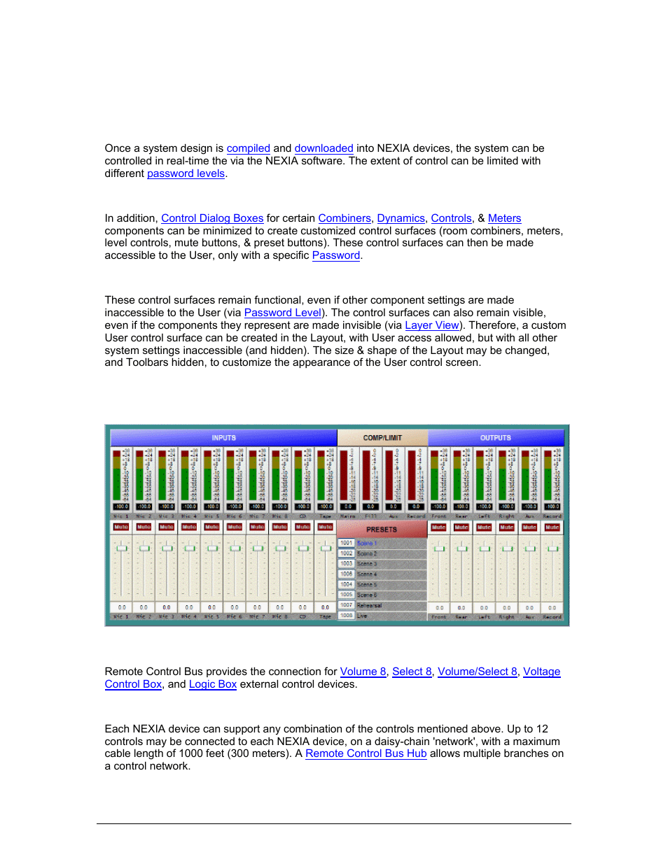 System control, Software user interface, Remote control bus | For more, For more information, Ected to the, Of the nexia devices in the sy, Remote, Control bus, For more information) | Biamp LTR User Manual | Page 176 / 217