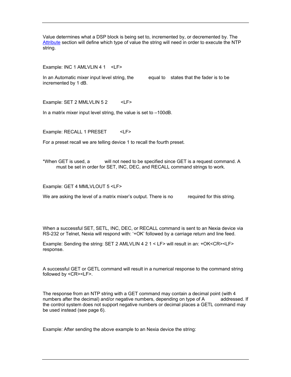 Responses | Biamp LTR User Manual | Page 206 / 217