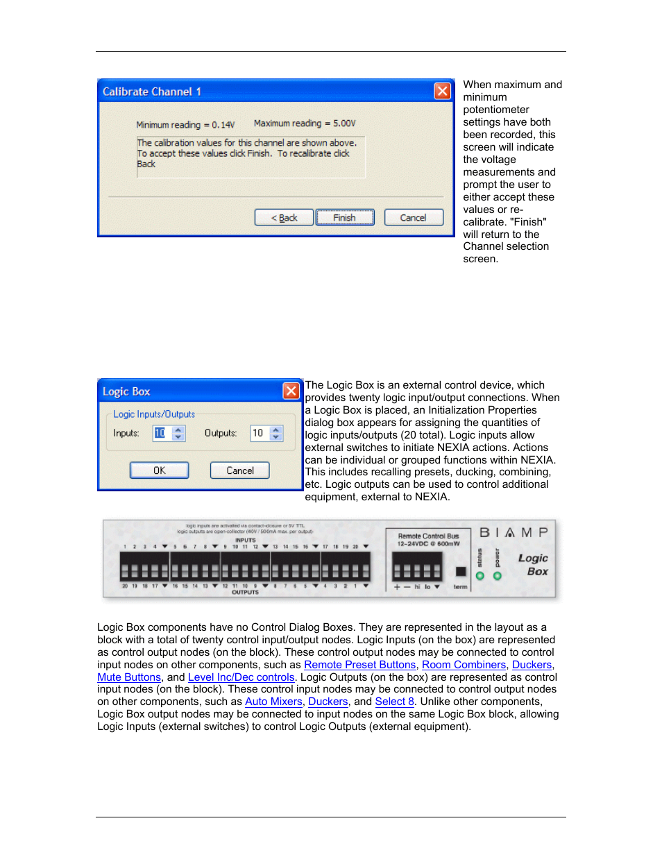 Logic box, Input/output node, Logic boxes | Muting and room | Biamp LTR User Manual | Page 31 / 217