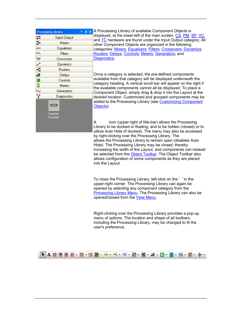 Object toolbar, From the, Ng the | Or the | Biamp LTR User Manual | Page 42 / 217