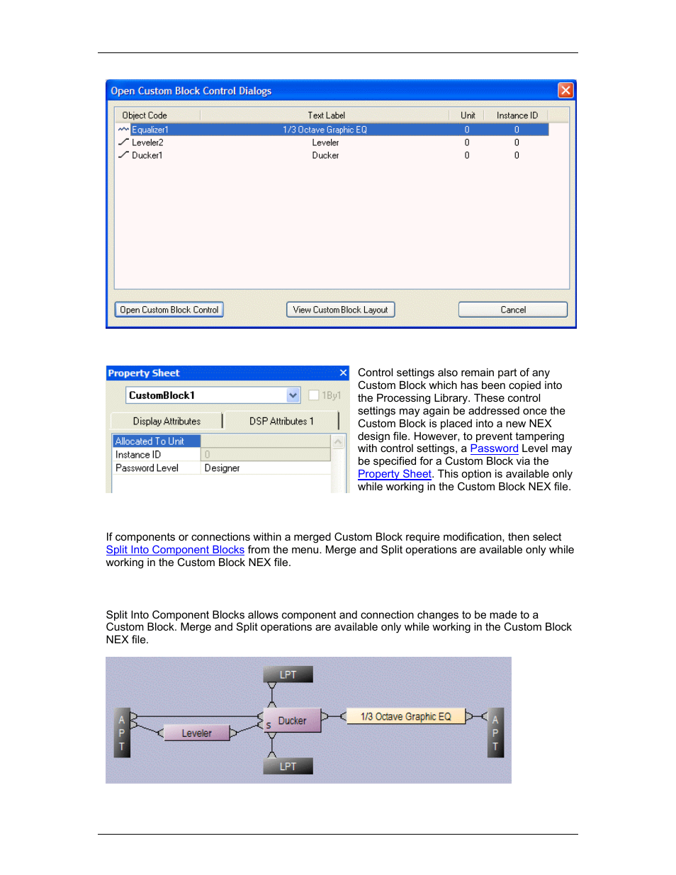 Split into component blocks | Biamp LTR User Manual | Page 71 / 217