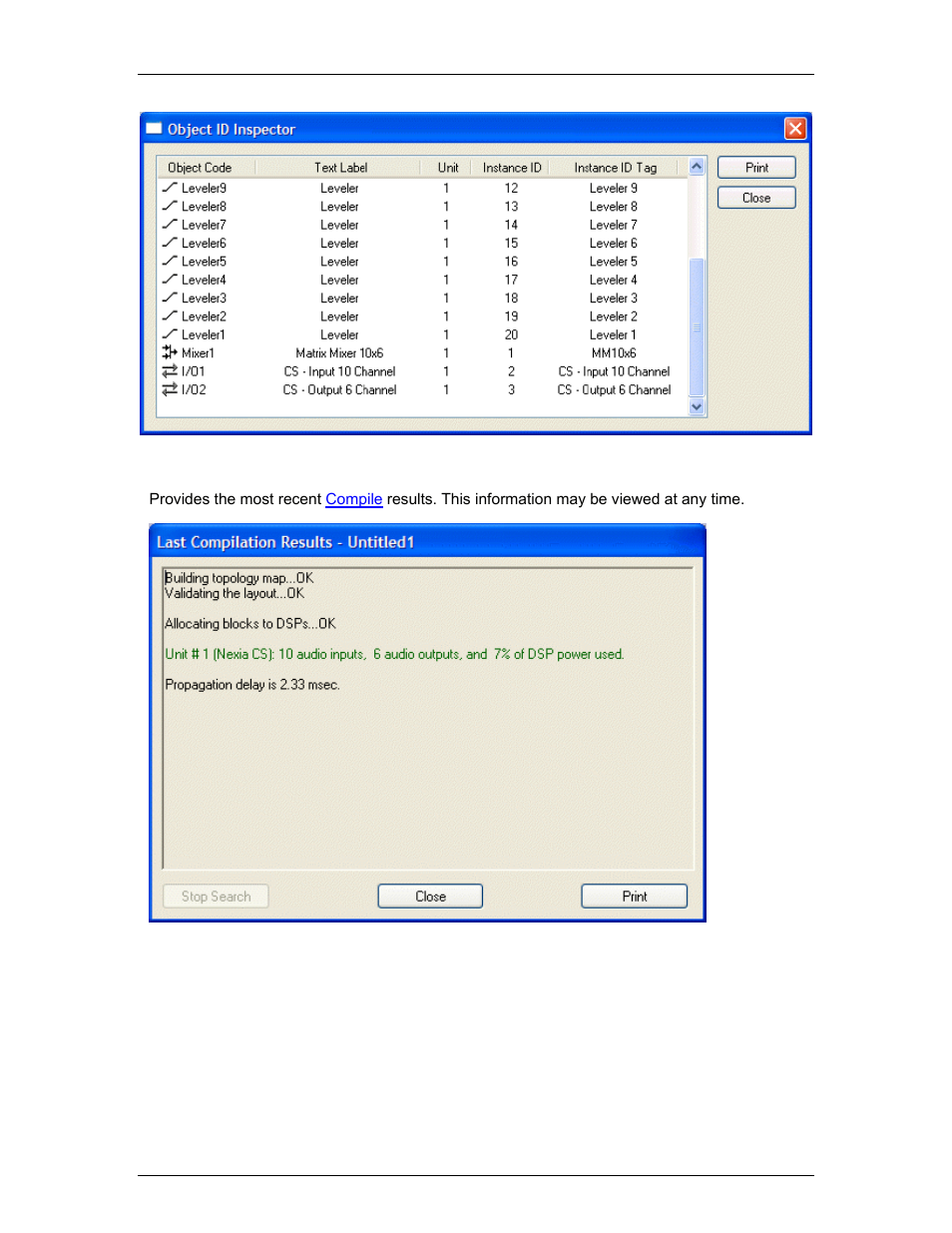 Layout compile results | Biamp LTR User Manual | Page 74 / 217