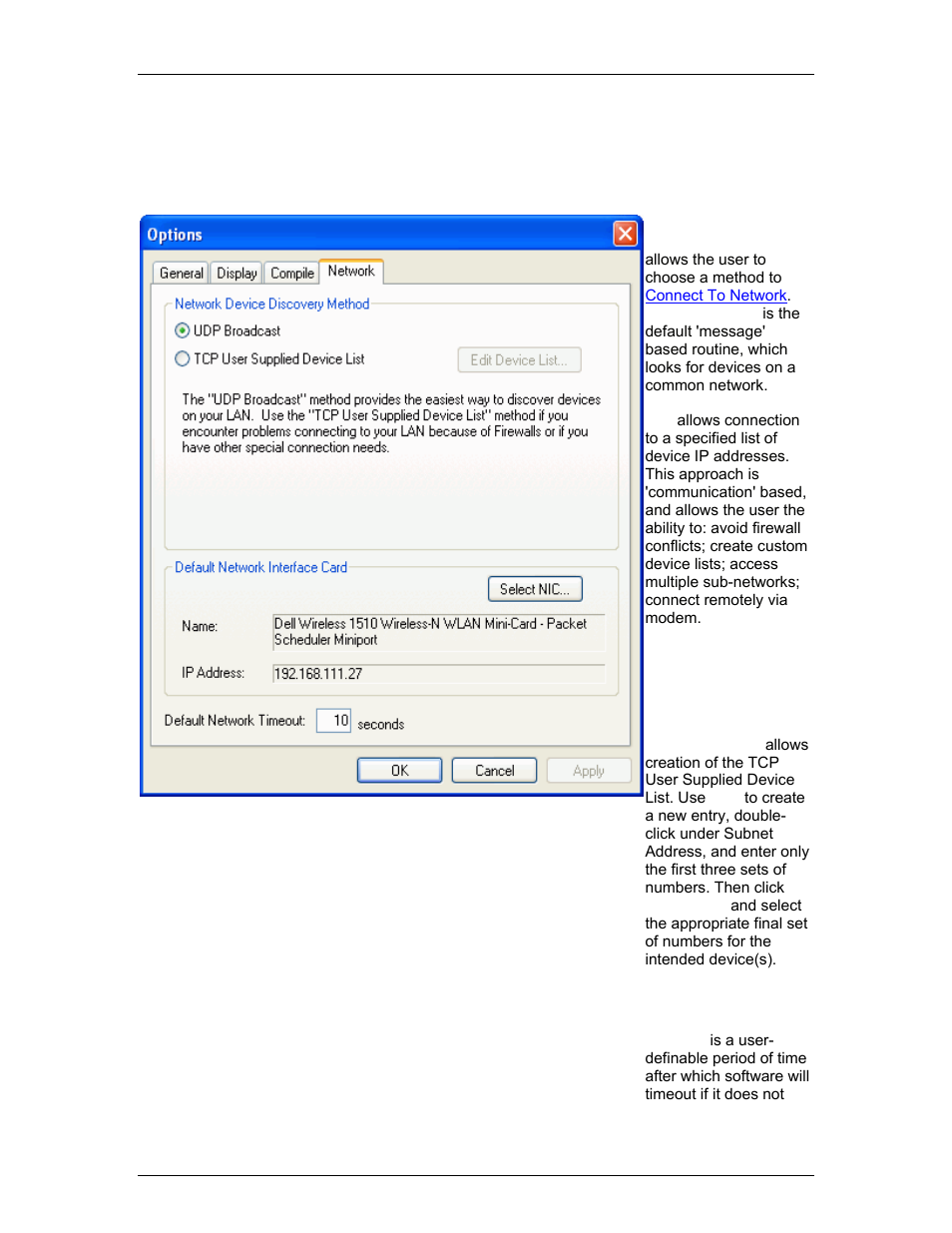 Network options, See network, Etwork options | Biamp LTR User Manual | Page 79 / 217