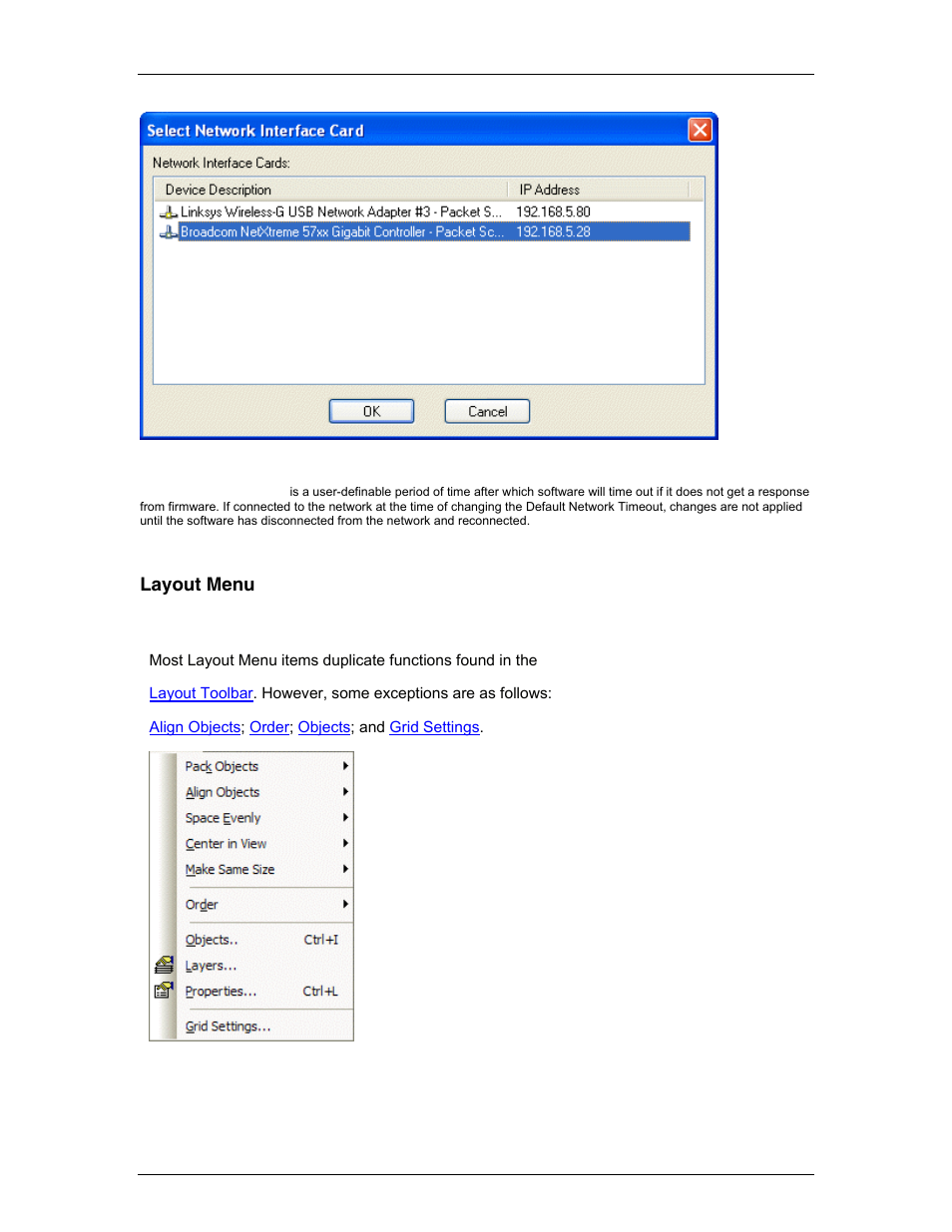 Layout menu, Minimize, down, Layout | Biamp LTR User Manual | Page 81 / 217