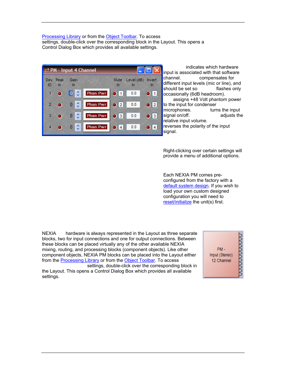 Pm input (stereo) 12 channel, Ng the, Pm input (stereo) 12 | Channel | Biamp LTR User Manual | Page 93 / 217