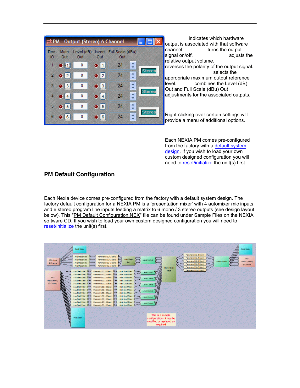 Pm default configuration, Presentation mixer, Default system design | Ory with a, Default system, Design | Biamp LTR User Manual | Page 95 / 217