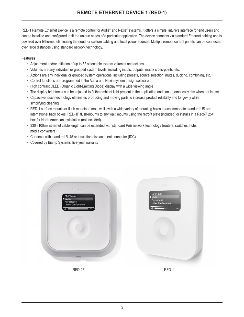 Biamp RED-1 User Manual | Page 3 / 16