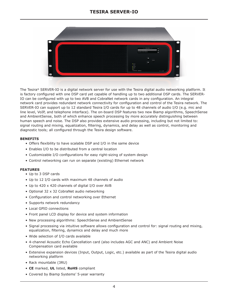 Tesira server-io | Biamp SERVER-IO User Manual | Page 4 / 15