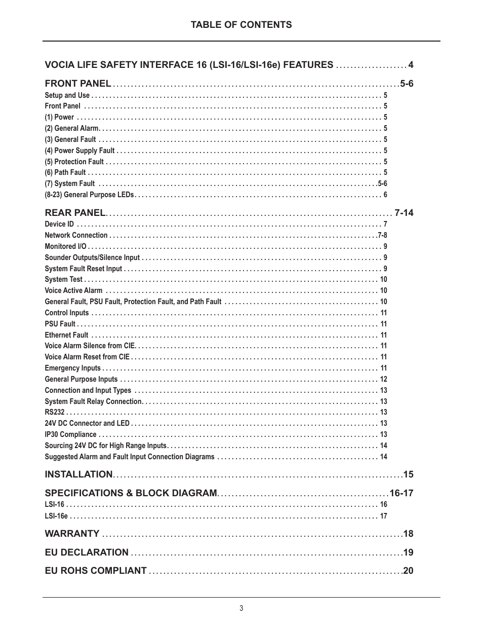 Biamp LSI-16e User Manual | Page 3 / 20