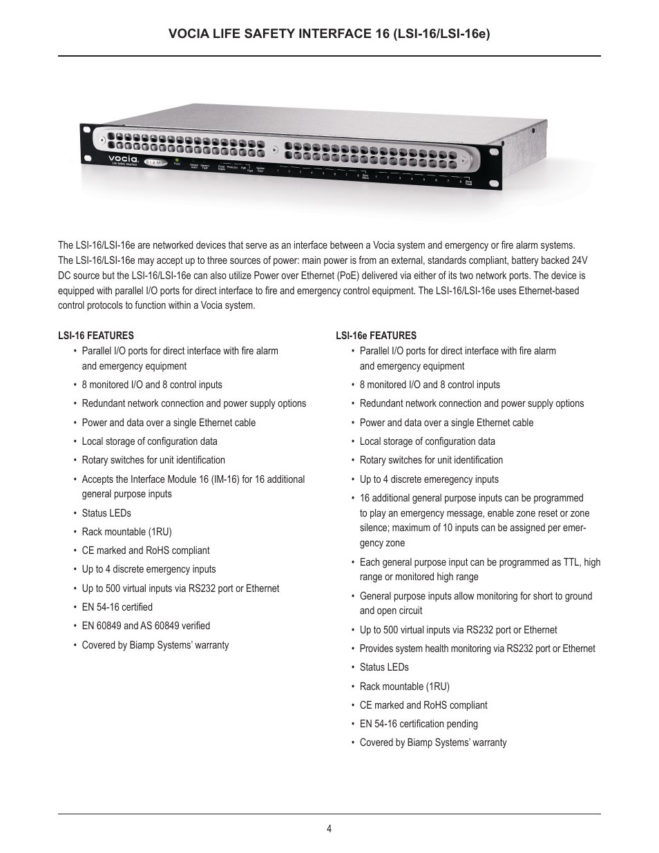 Biamp LSI-16e User Manual | Page 4 / 20