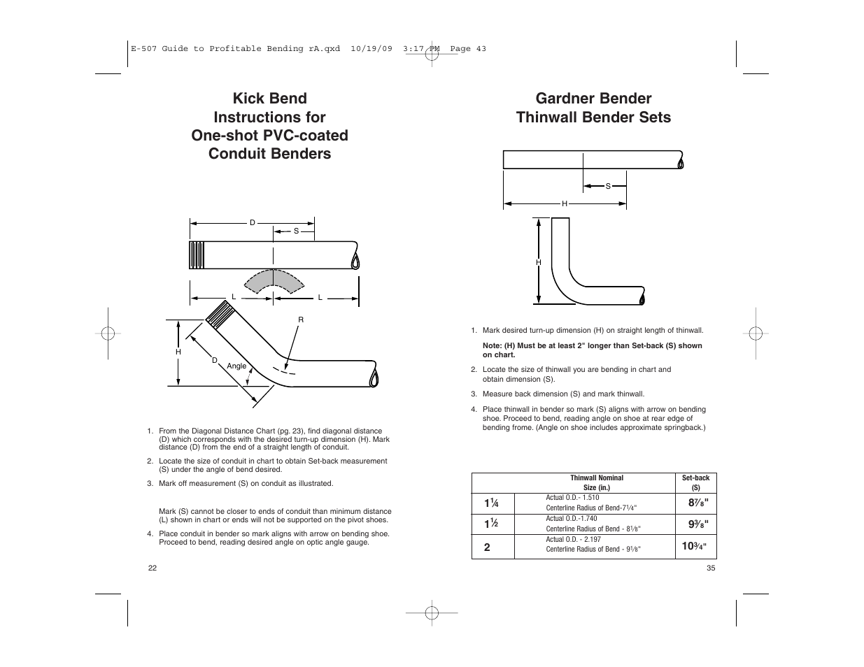 Gardner bender thinwall bender sets | Gardner Bender Guide to Profitable Bending User Manual | Page 22 / 28