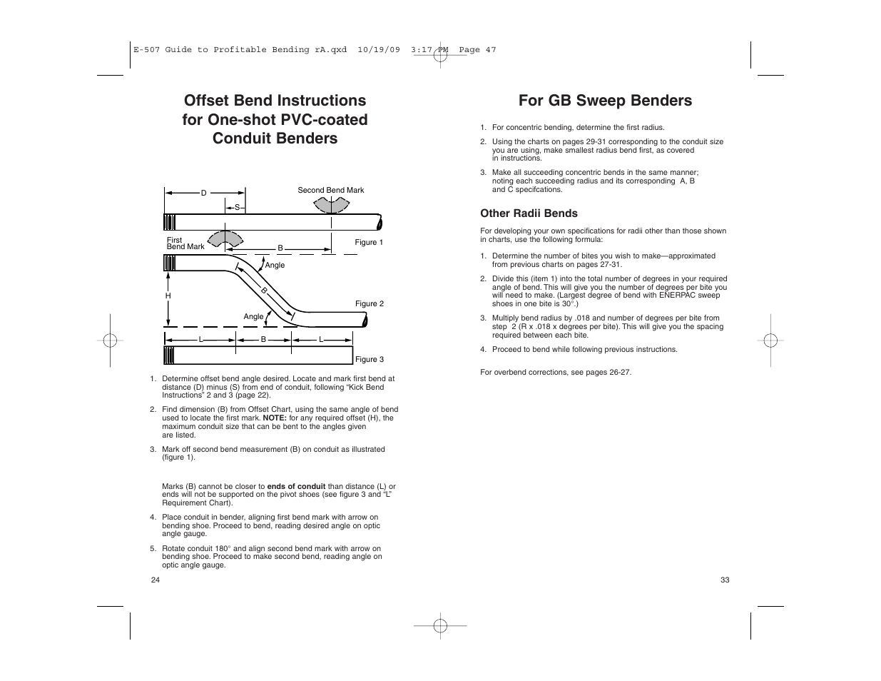 For gb sweep benders | Gardner Bender Guide to Profitable Bending User Manual | Page 24 / 28