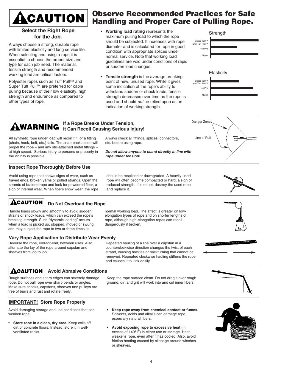 Select the right rope for the job | Gardner Bender CP8006 Powered Cable Puller User Manual | Page 6 / 16