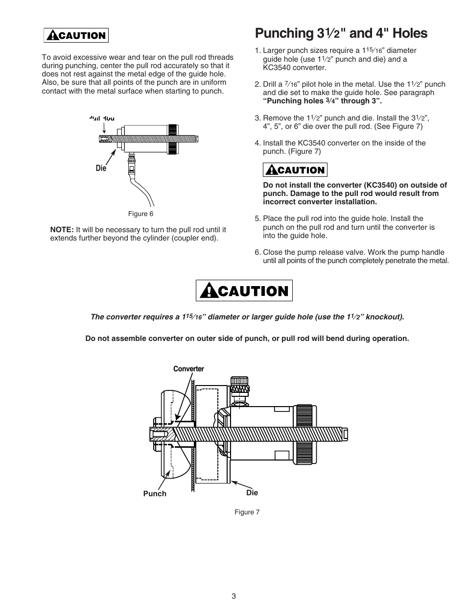 Punching 3, And 4" holes | Gardner Bender Hydraulic Knockout Sets User Manual | Page 3 / 4