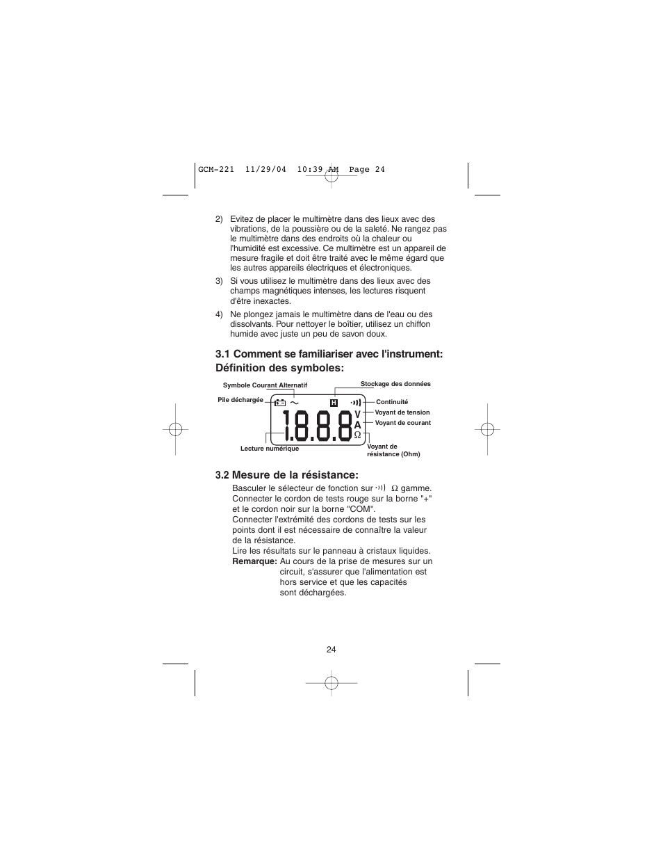 Gardner Bender GCM-221 Auto Clamp-On Multimeter User Manual | Page 22 / 26