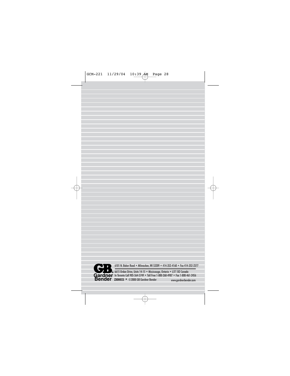 Gardner bender | Gardner Bender GCM-221 Auto Clamp-On Multimeter User Manual | Page 26 / 26