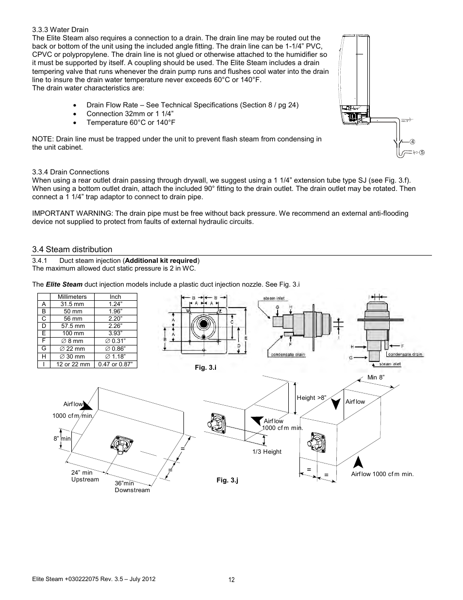 Steam distribution, 4 steam distribution | GeneralAire EDMK4 Elite Steam User Manual | Page 12 / 28