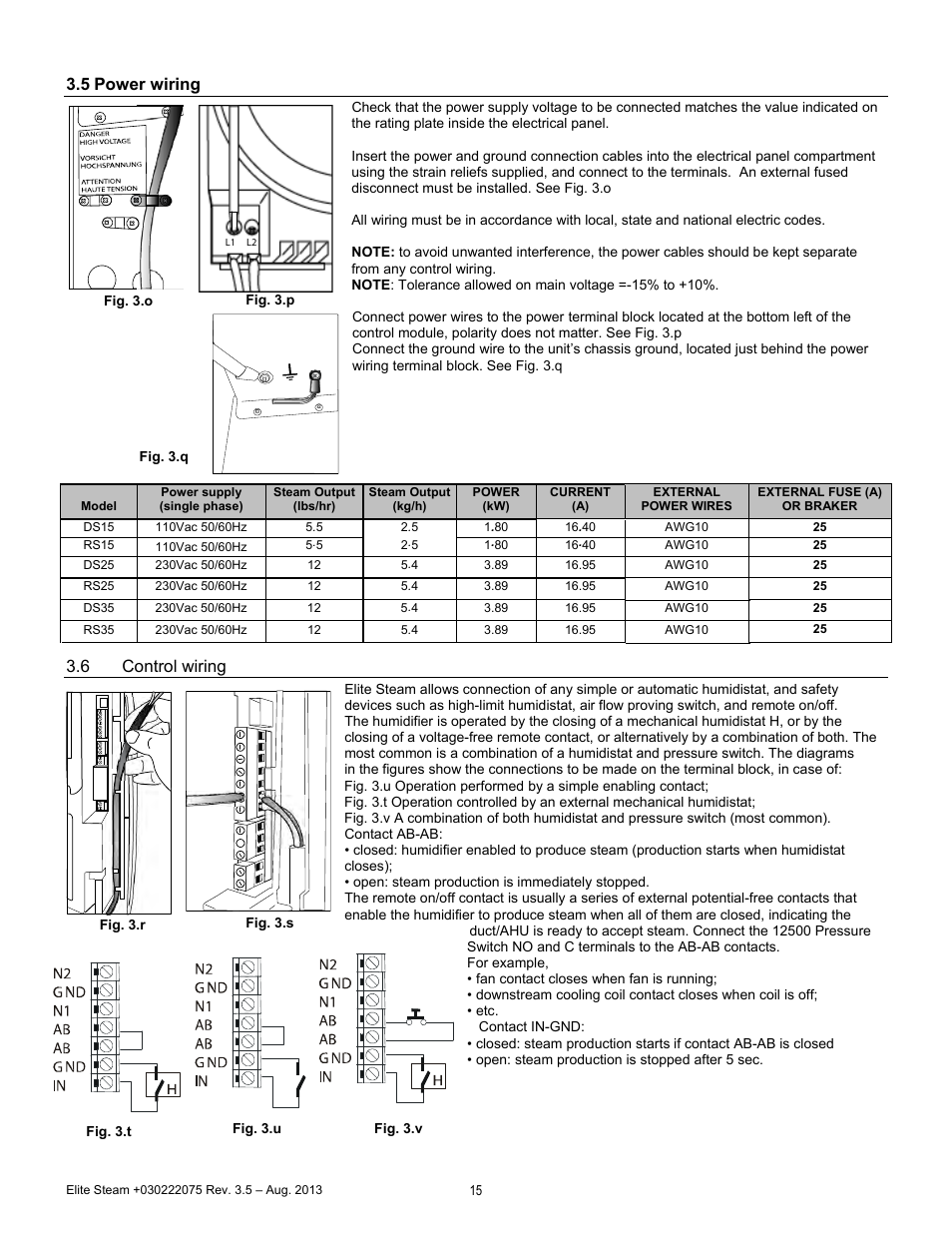 5 power wiring, 6 control wiring | GeneralAire EDMK4 Elite Steam User Manual | Page 15 / 28