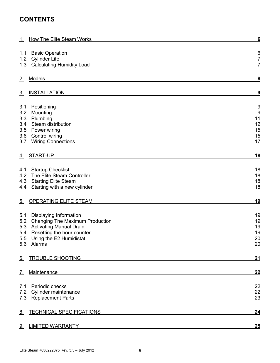 GeneralAire EDMK4 Elite Steam User Manual | Page 5 / 28
