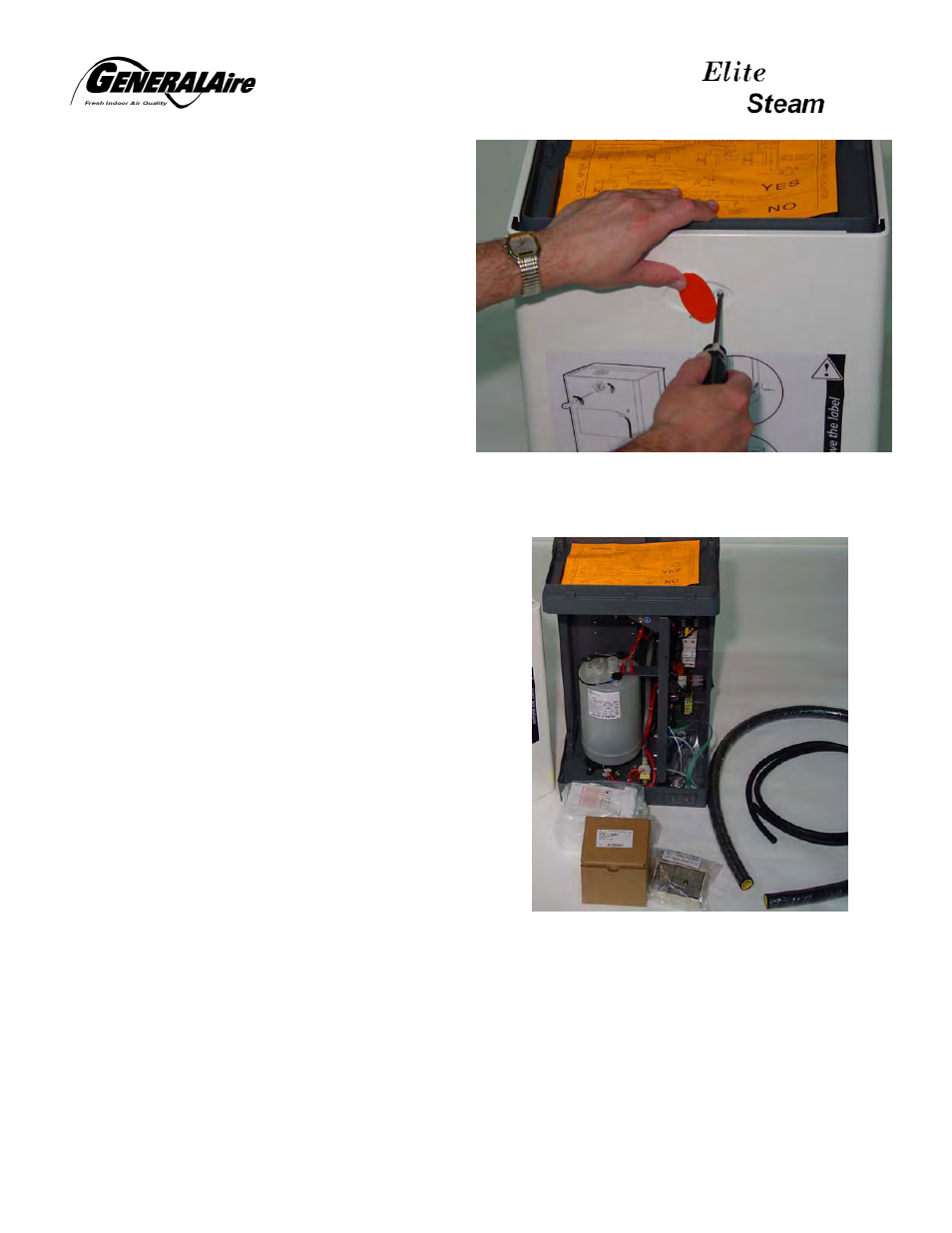 Remove humidifier from box and open | GeneralAire DS20 Elite Steam User Manual | Page 4 / 24
