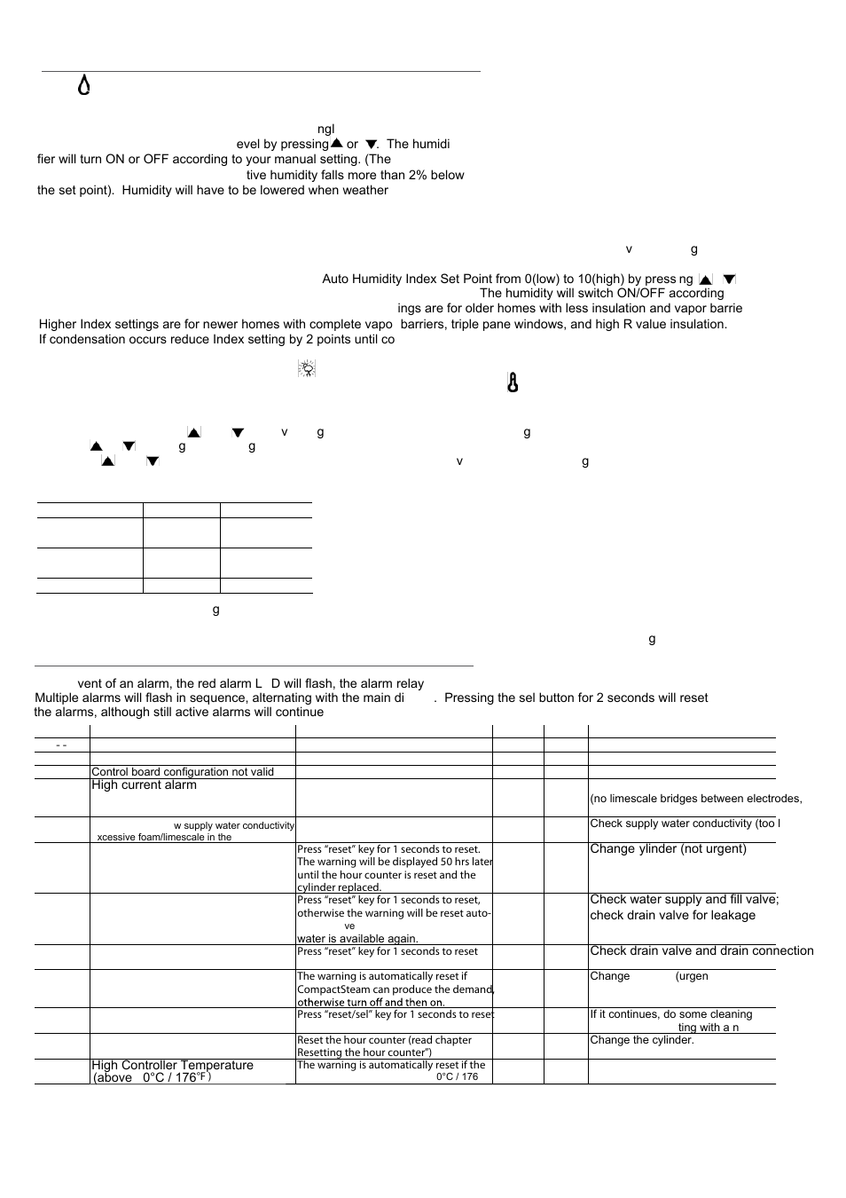 6 alarms, 5 using the e2 humidistat 5 | GeneralAire DS35 Elite Steam User Manual | Page 19 / 28