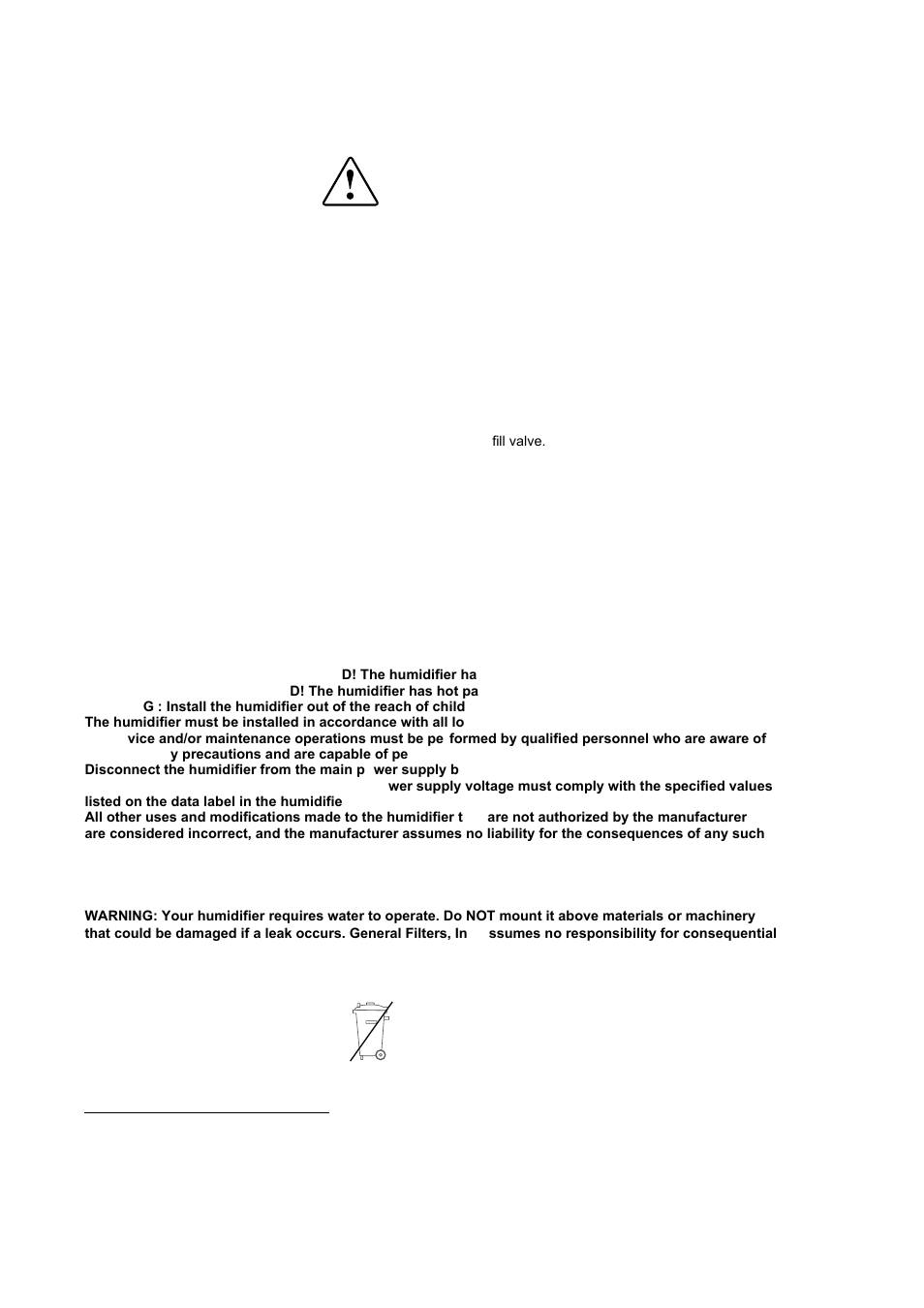 Important warnings | GeneralAire DS35 Elite Steam User Manual | Page 3 / 28