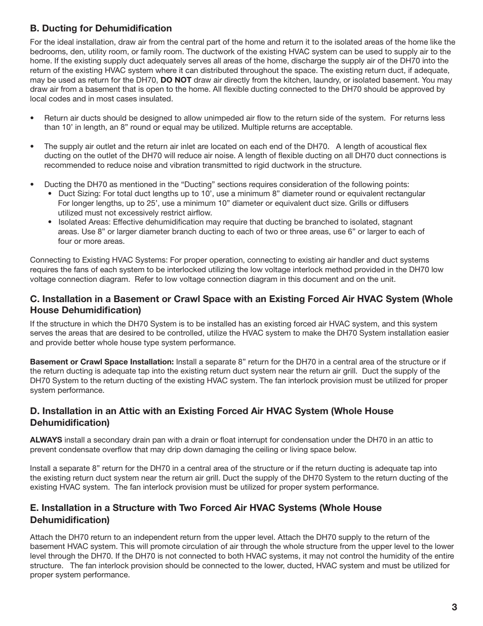 GeneralAire DH70 Dehumidifier User Manual | Page 3 / 8
