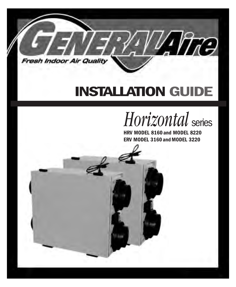 GeneralAire ERV 3220 User Manual | 22 pages