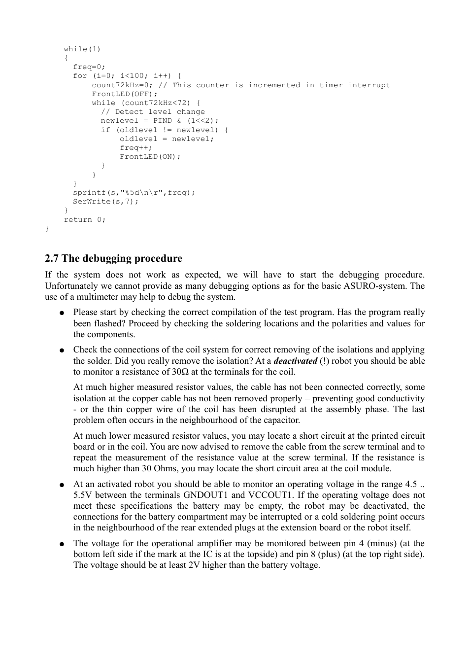 7 the debugging procedure | Global Specialties ARX-MSP User Manual | Page 12 / 12