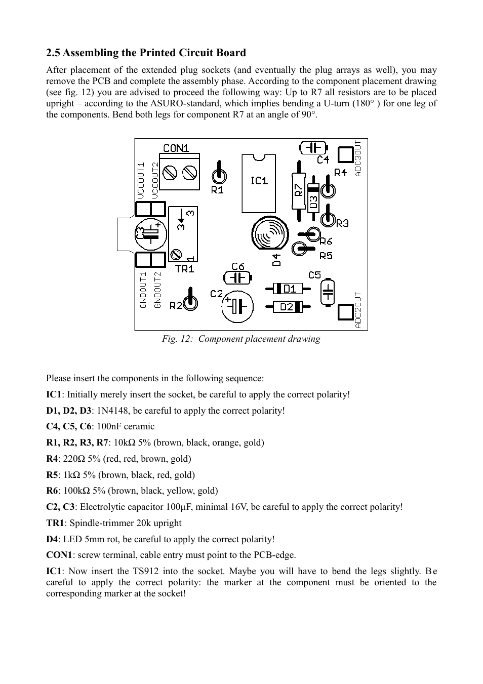 5 assembling the printed circuit board | Global Specialties ARX-MSP User Manual | Page 9 / 12