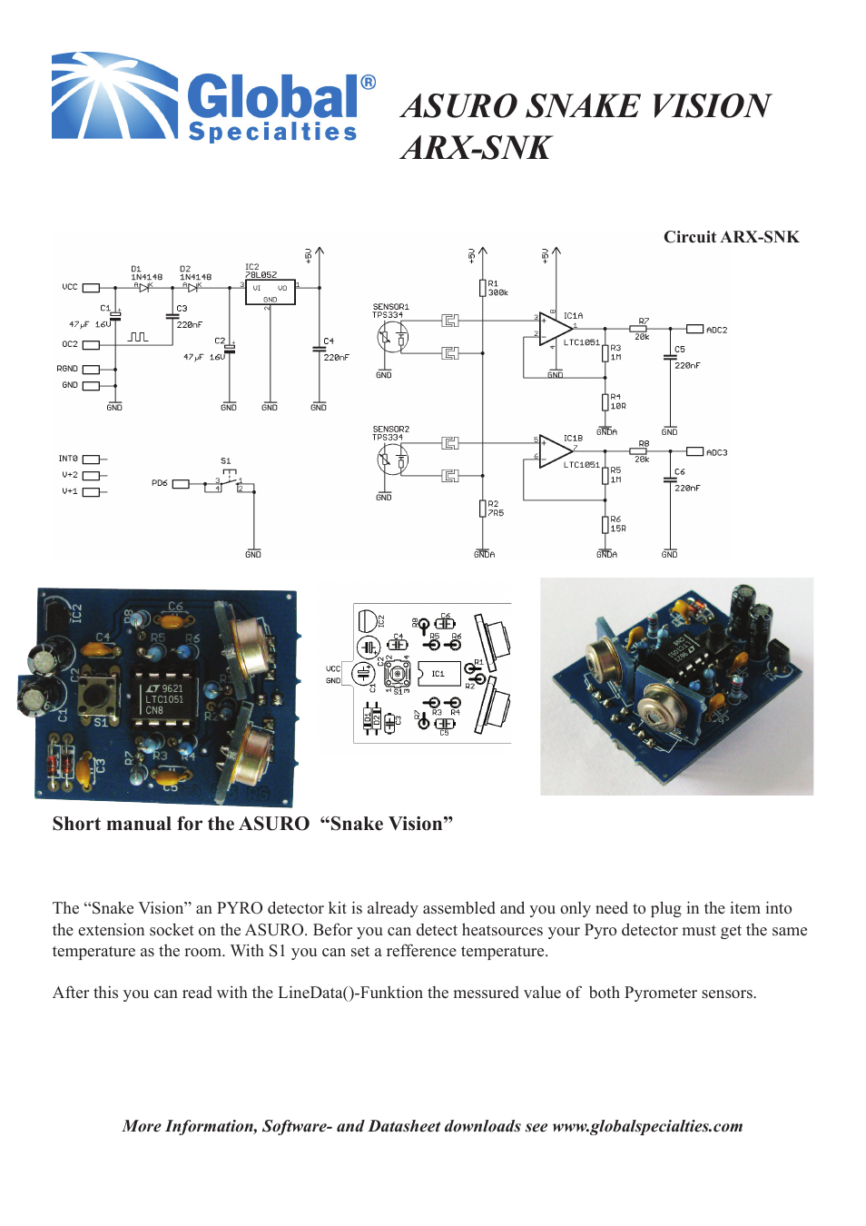 Global Specialties ARX-SNK User Manual | 1 page
