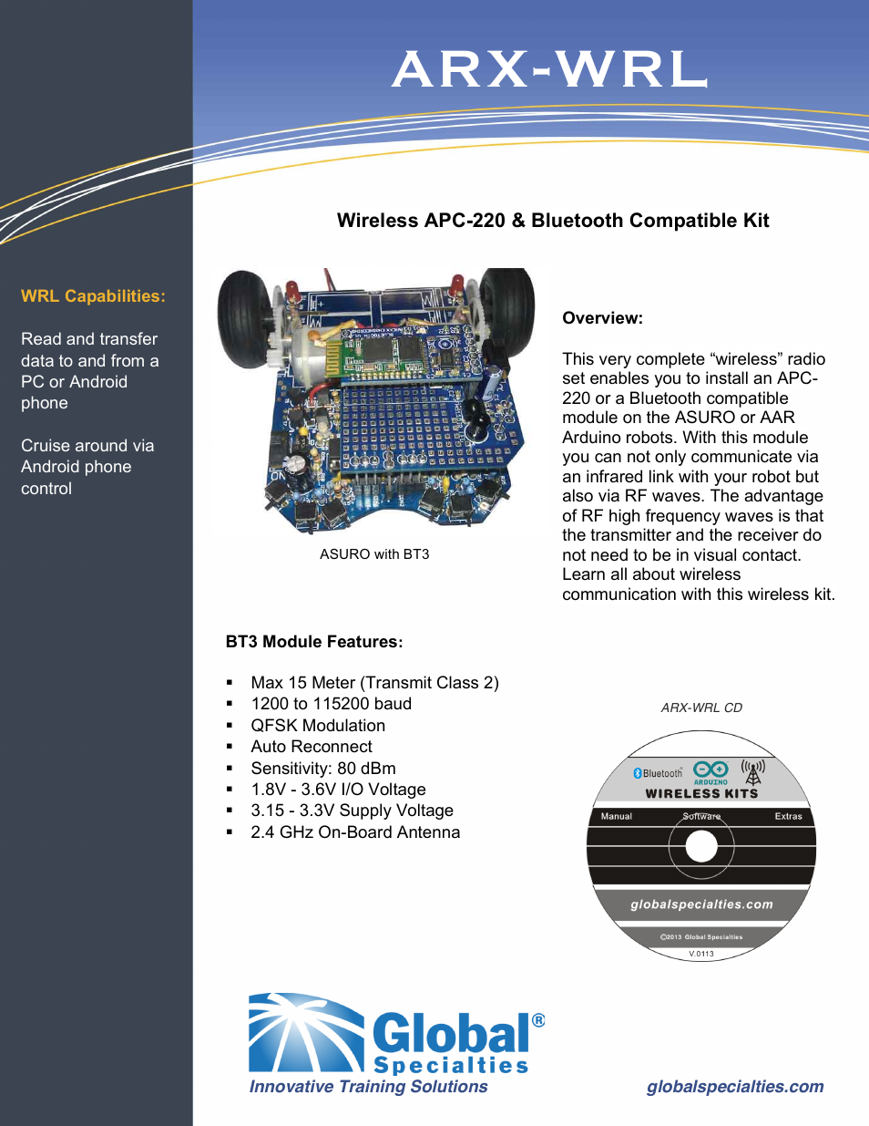 Global Specialties ARX-WRL User Manual | 2 pages