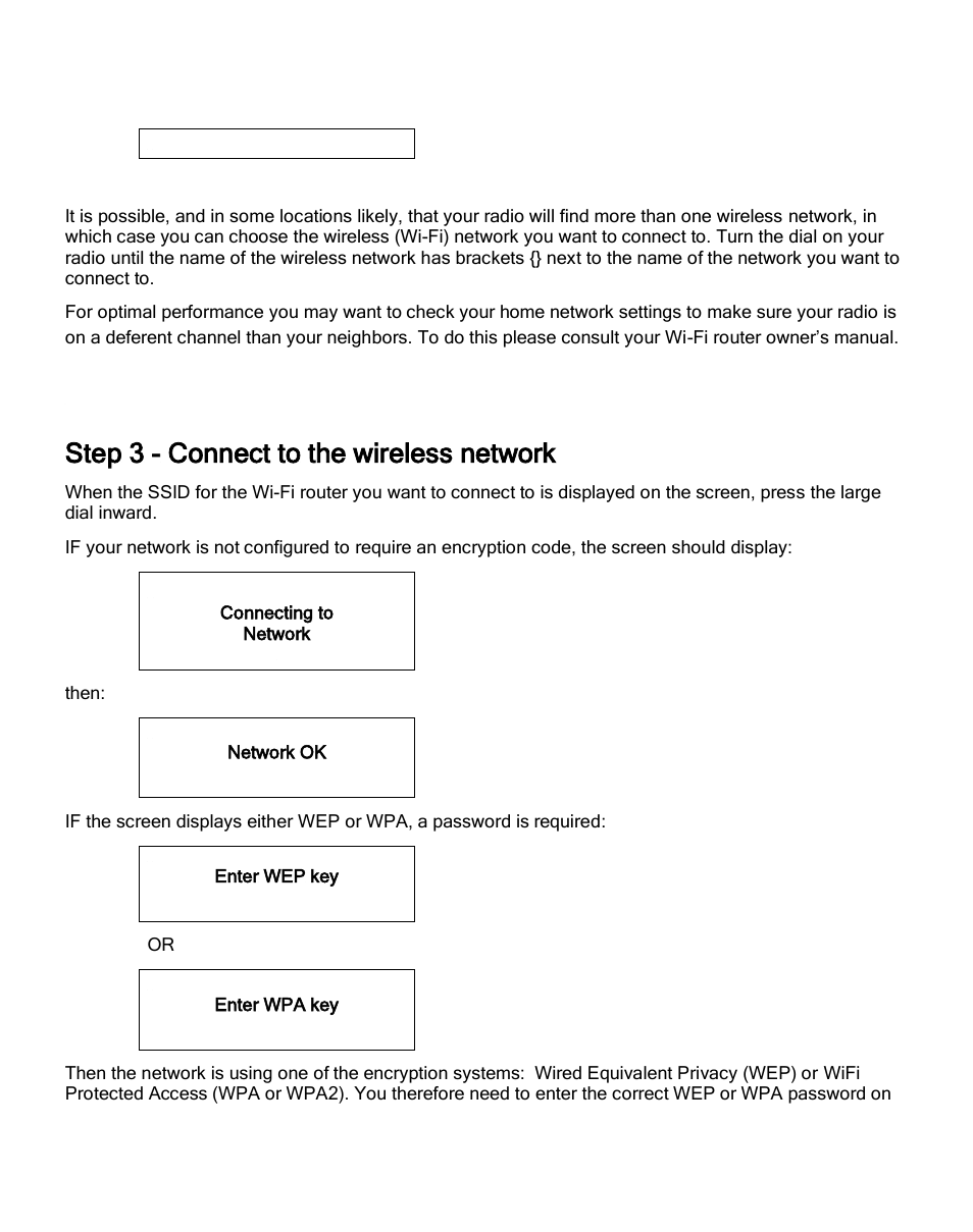 Step 3 - connect to the wireless network | Grace Digital GDI-IRA500 Solo User Manual | Page 15 / 47