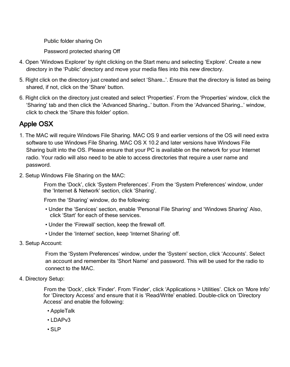 Apple osx | Grace Digital GDI-IRA500 Solo User Manual | Page 31 / 47