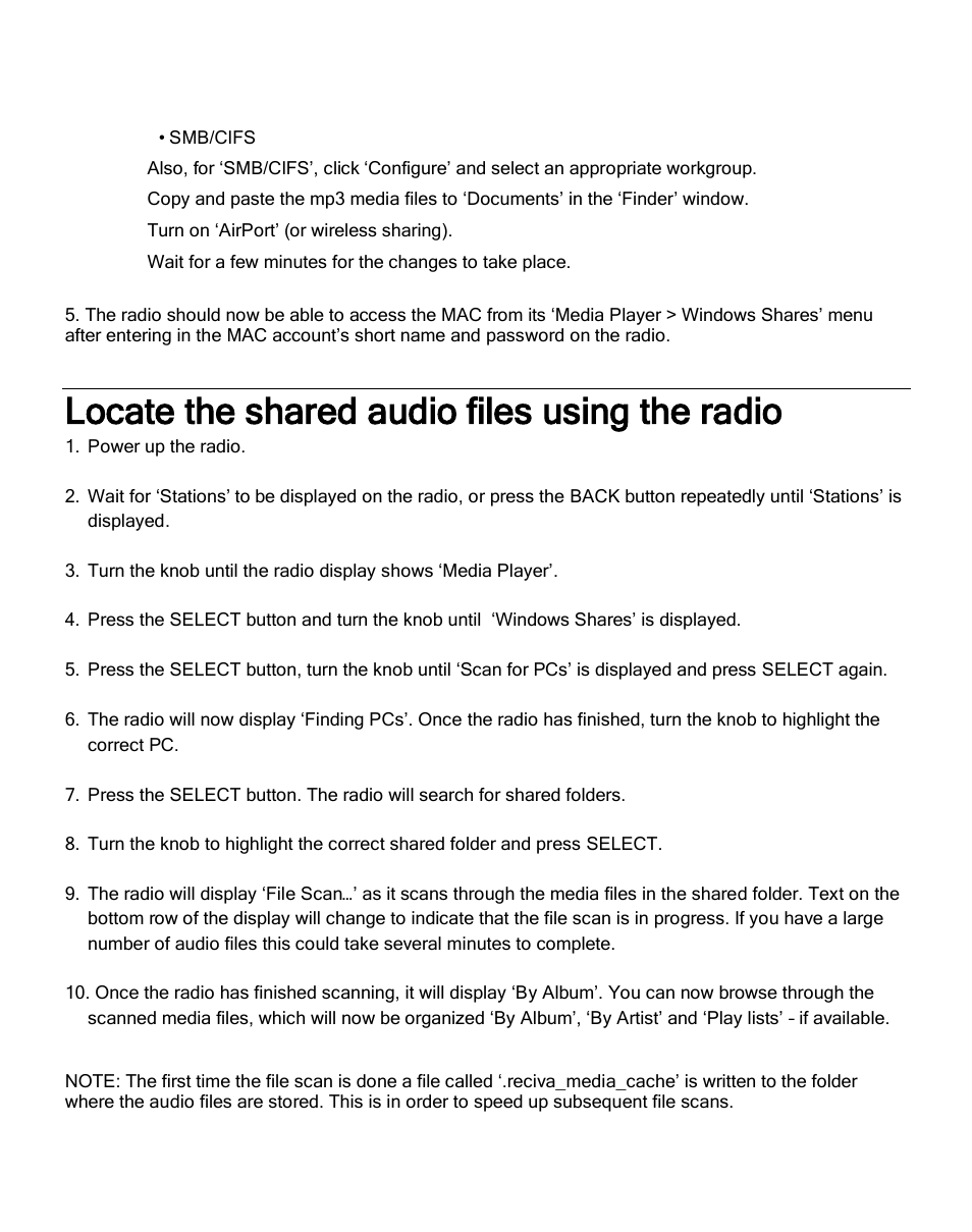 Locate the shared audio files using the radio | Grace Digital GDI-IRA500 Solo User Manual | Page 32 / 47