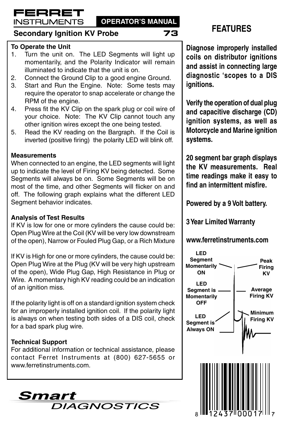 GxT Ferret 73 KV Probe User Manual | 2 pages