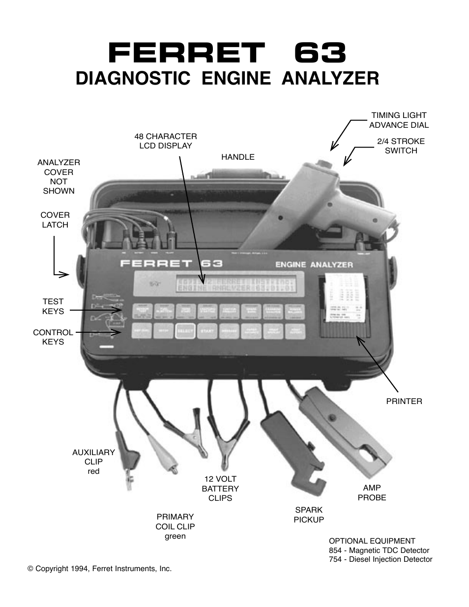 Ferret 63, Diagnostic engine analyzer | GxT Ferret 63 DIAGNOSTIC ENGINE ANALYZER User Manual | Page 2 / 36