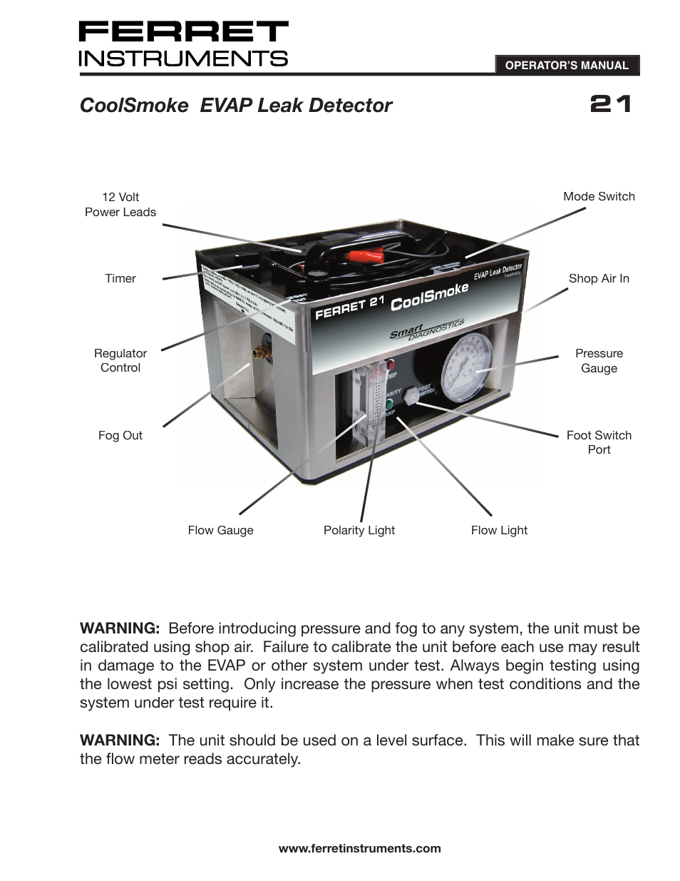 GxT Ferret 21 Smoke User Manual | 12 pages