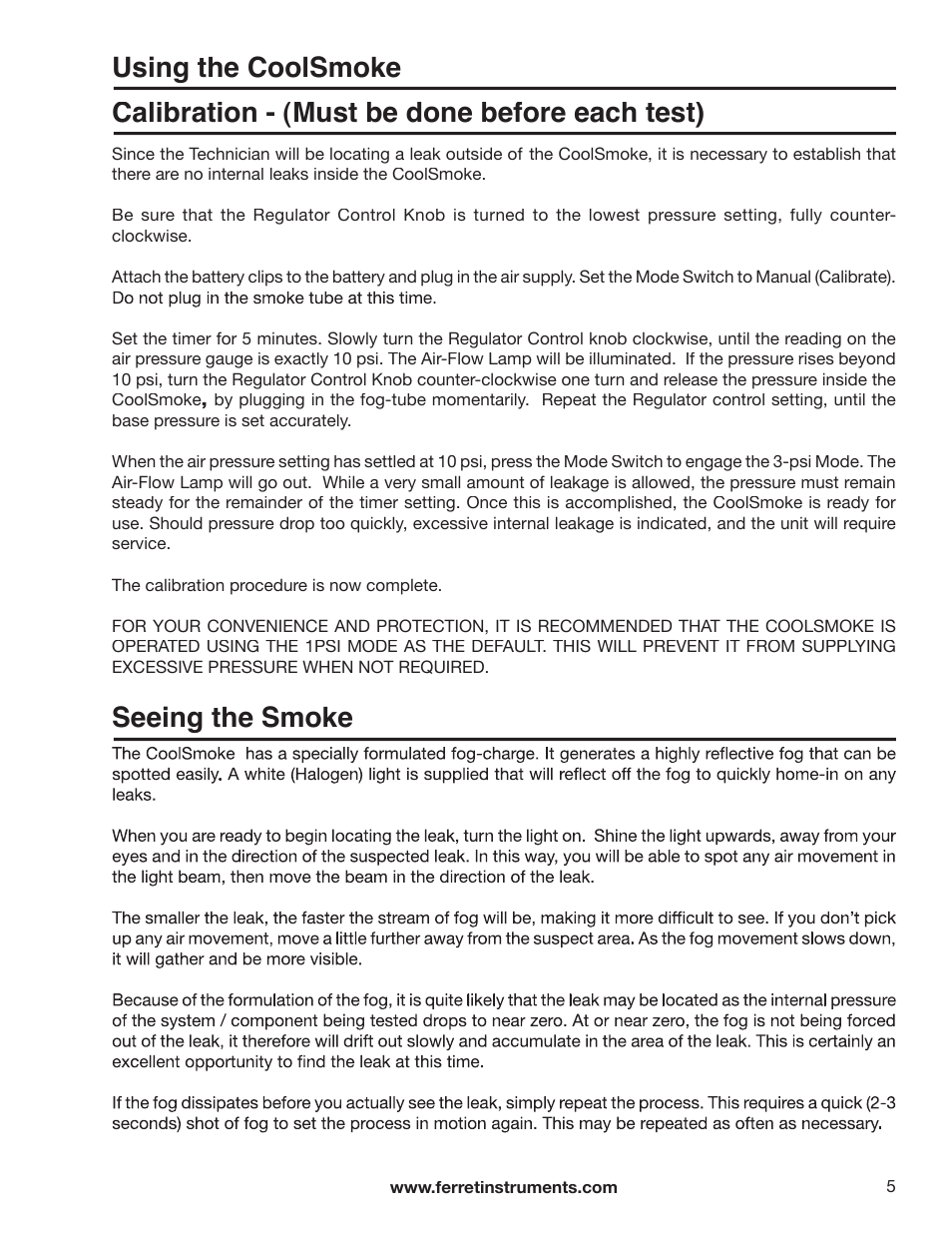 Seeing the smoke | GxT Ferret 21 Smoke User Manual | Page 5 / 12