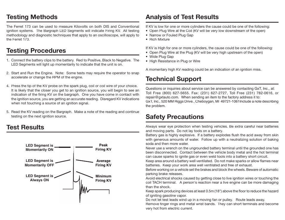 GxT Ferret 173 KV Probe User Manual | 2 pages