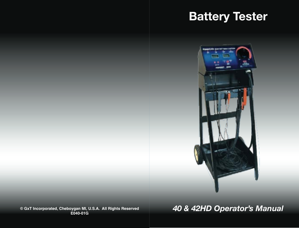 GxT V040-01, Battery Tester User Manual | 6 pages