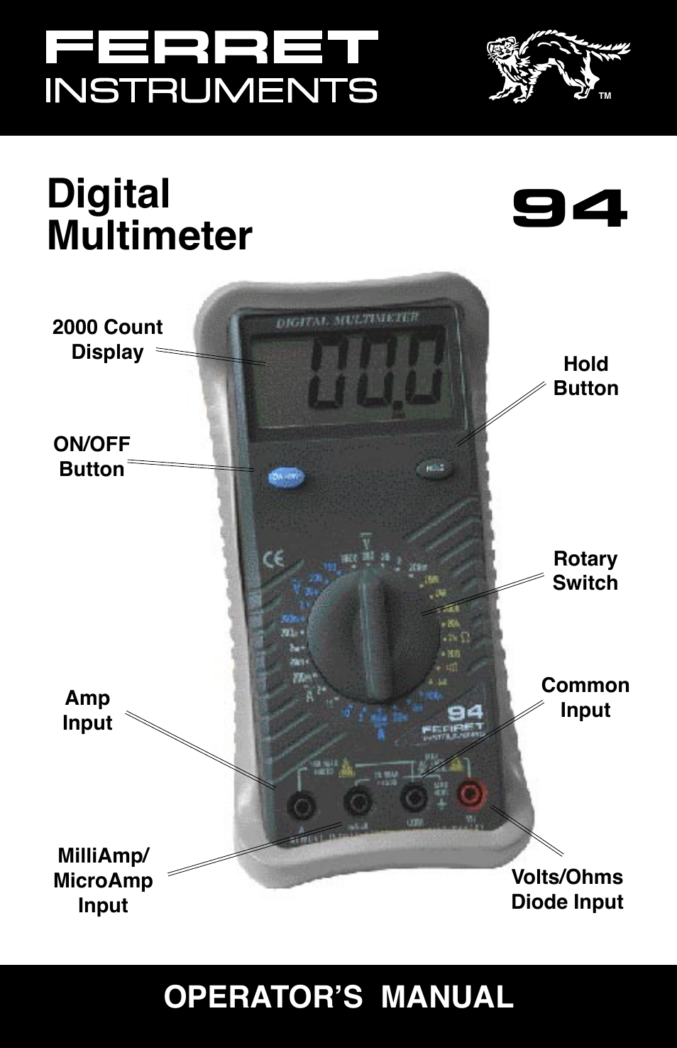 GxT Ferret 94 Mulitmeter User Manual | 8 pages