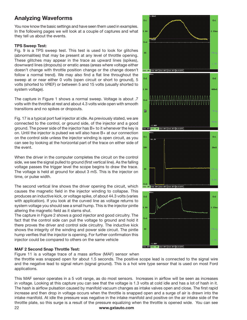 Analyzing waveforms | GxT Ferret 92 Color Labscope User Manual | Page 22 / 24