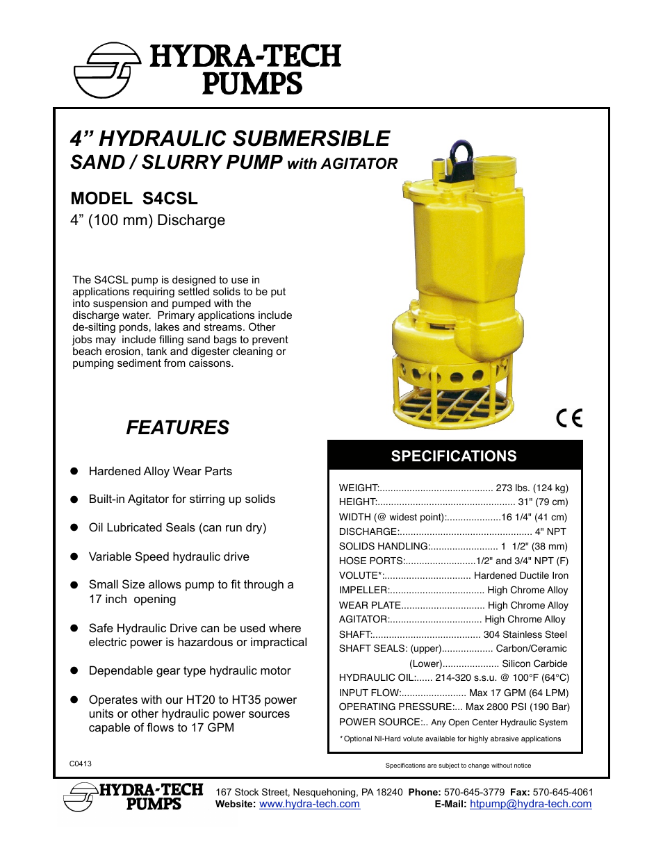 Hydra-Tech S4CSL User Manual | 2 pages