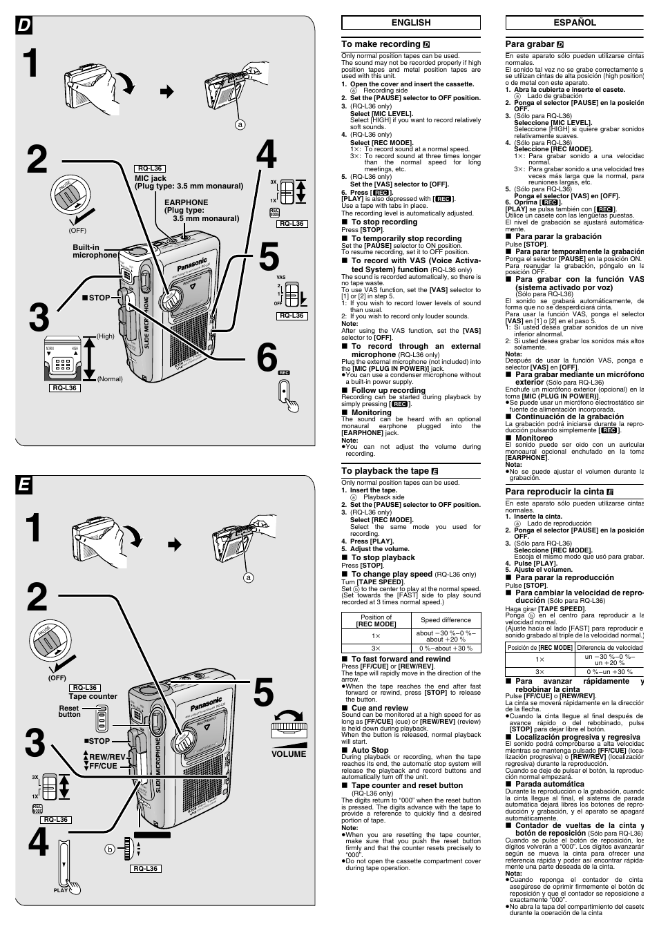 Panasonic RQ-L11 GC9-S User Manual | Page 3 / 4
