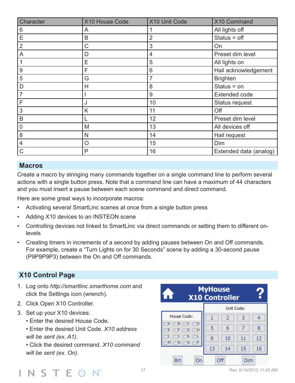 Macros | INSTEON SmartLinc (2412N) Manual User Manual | Page 17 / 20