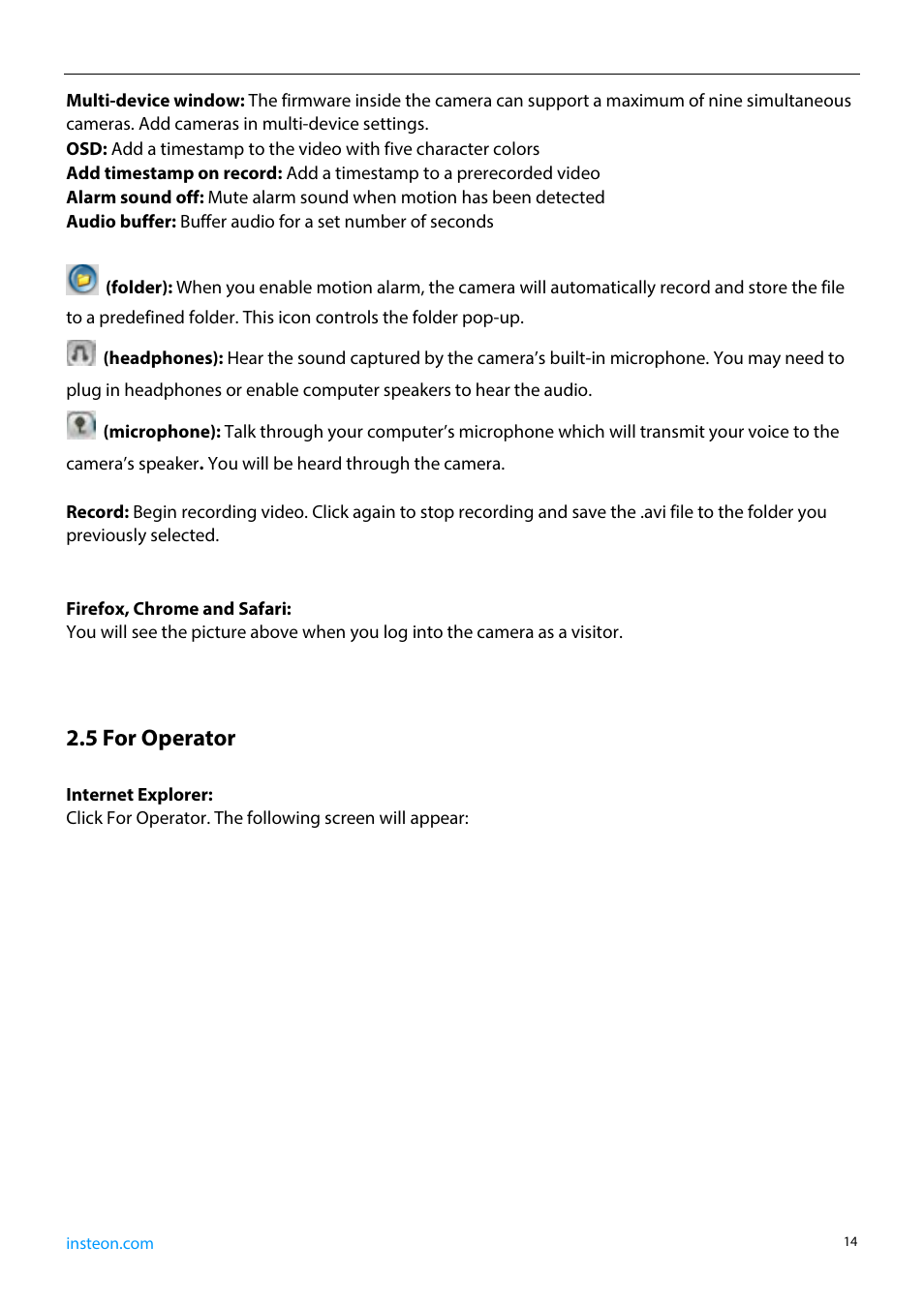 5 for operator | INSTEON 75790, 75790WH Manual User Manual | Page 16 / 46