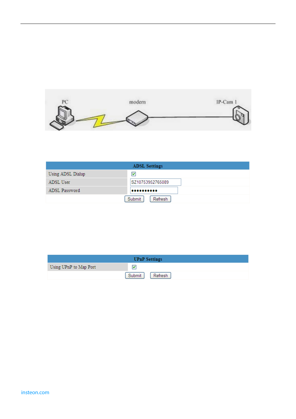 6 wireless lan settings, 7 adsl settings, 8 upnp settings | 9 ddns service settings | INSTEON 75791 Manual User Manual | Page 28 / 45