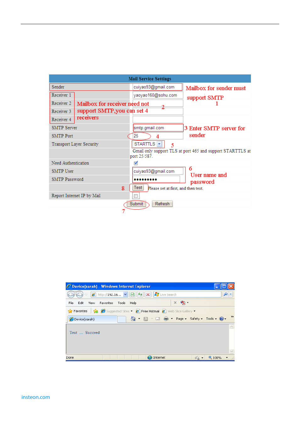 10 mail service settings | INSTEON 75791 Manual User Manual | Page 29 / 45