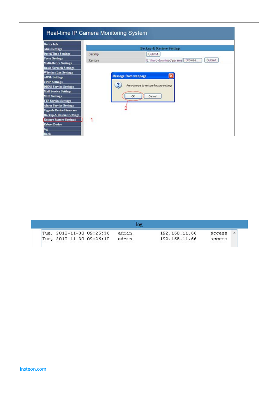 16 reboot device, 17 log, 18 back | INSTEON 75791 Manual User Manual | Page 37 / 45